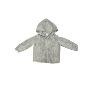 Edgehill Collection Baby 3 Months Gray Cable Knit Zip Sweater